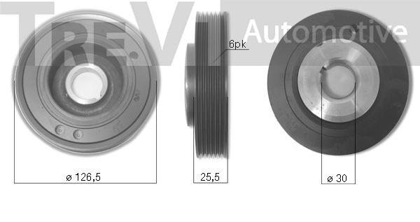 TREVI AUTOMOTIVE Hihnapyörä, kampiakseli PC1080